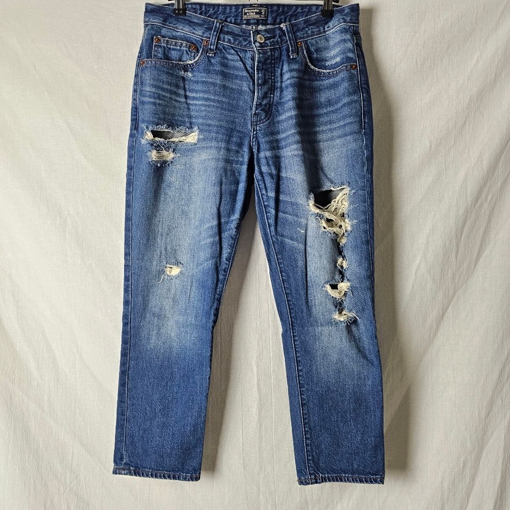 Abercrombie & Fitch Ames Slim Boyfriend Jeans in Dark Wash Size 27 short